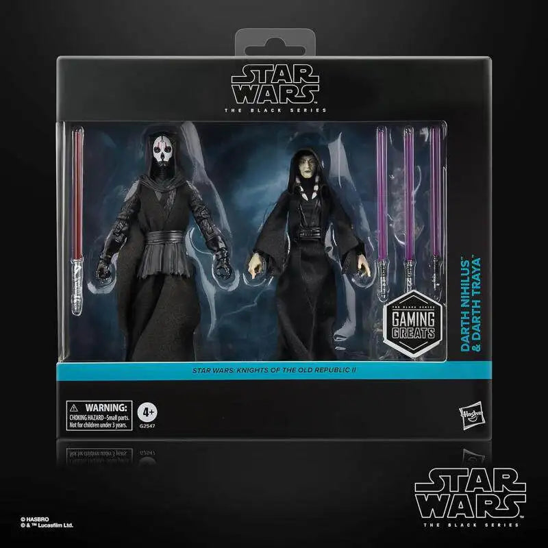 Figura de acción Star Wars en empaque frontal: Darth Nihilus con túnica y sable