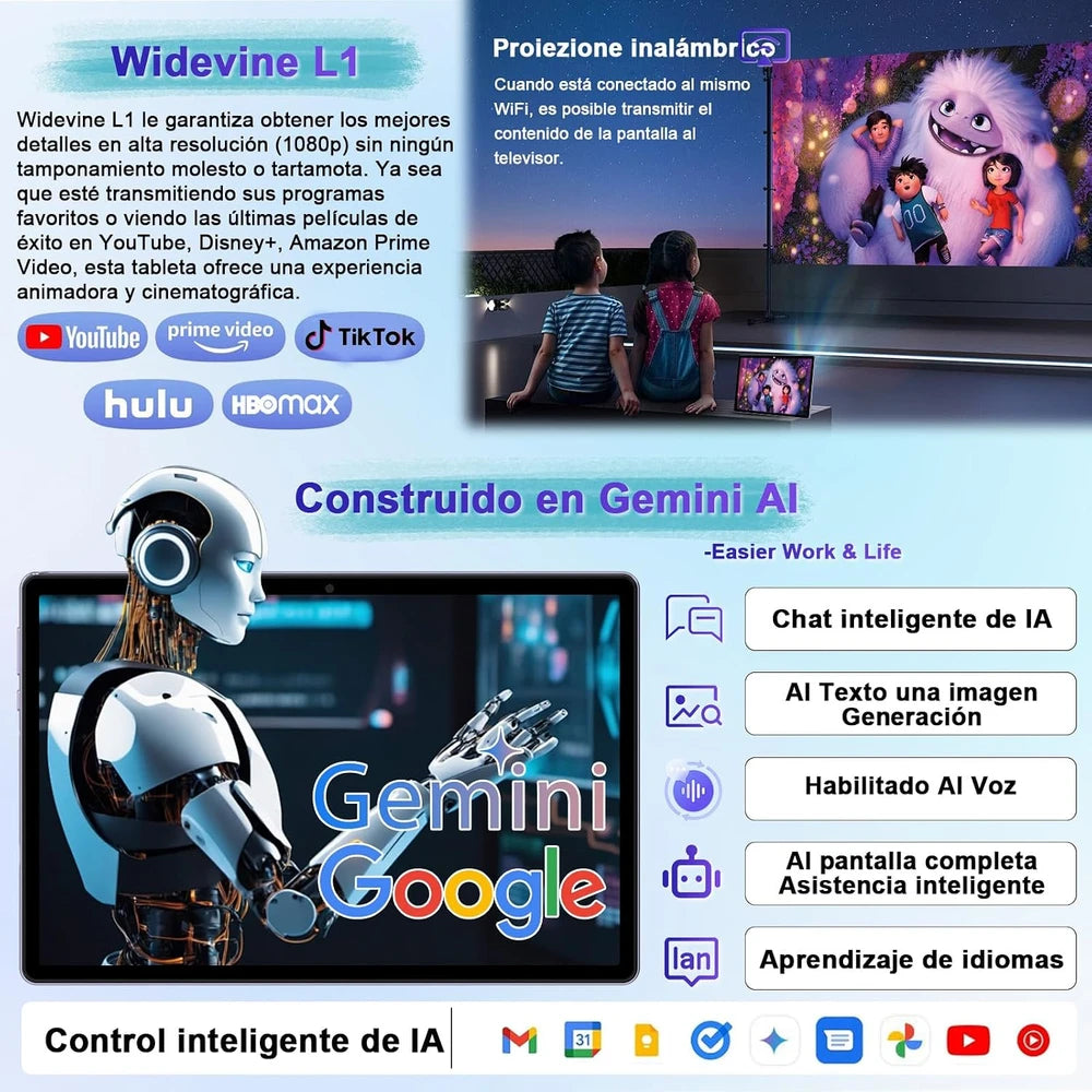 Tablet Android Con Teclado Y Funda