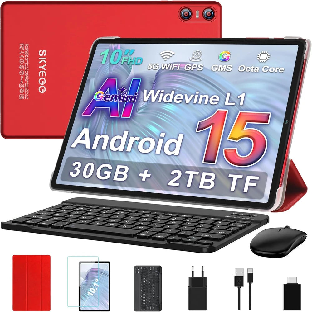 Tablet Roja con Teclado