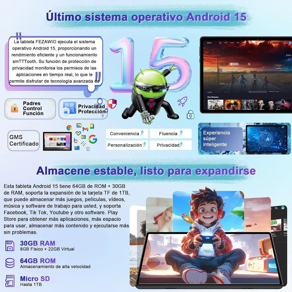 Tablet Android Con Teclado Y Funda