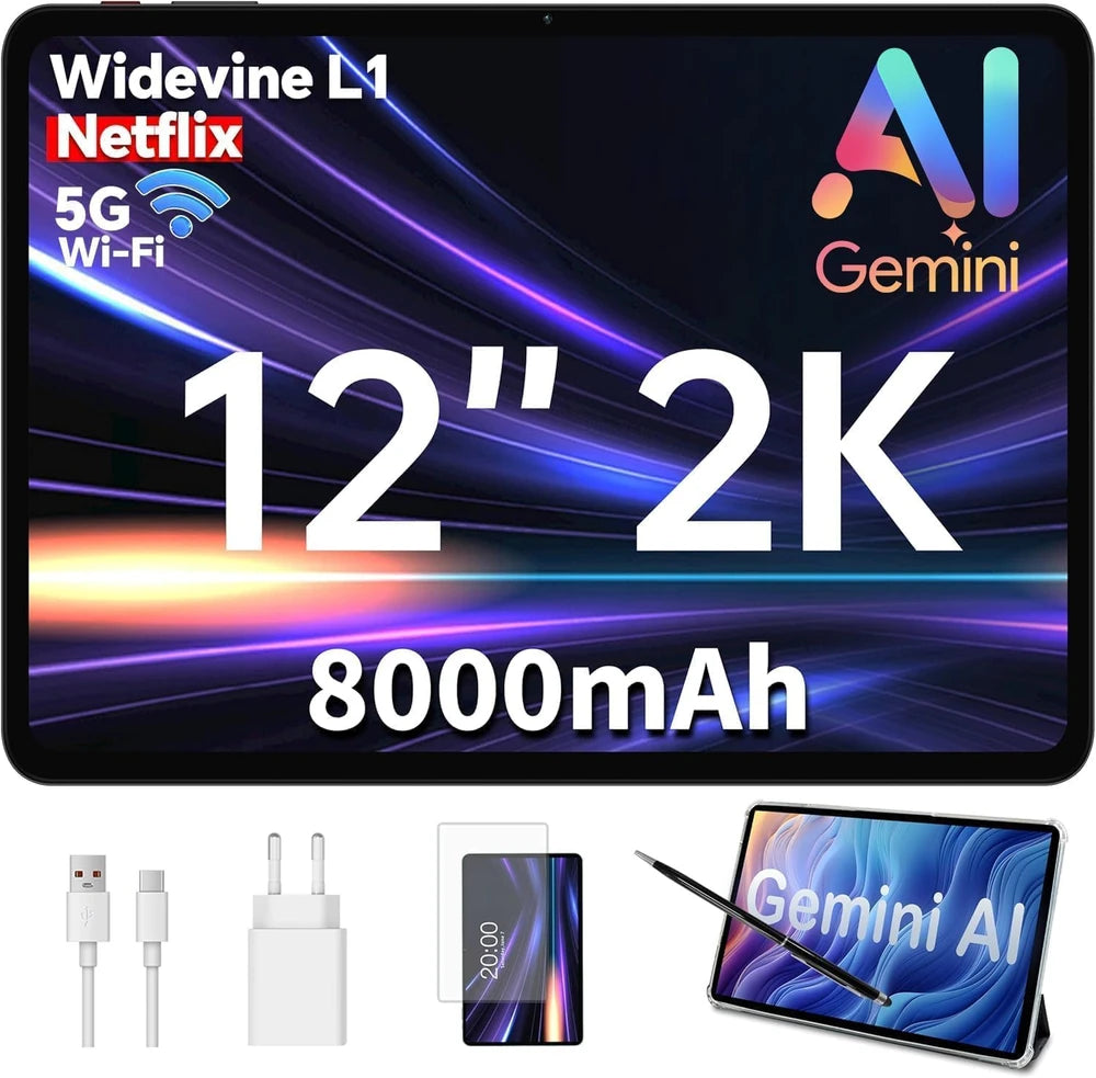 Tablet con Funda y Lápiz