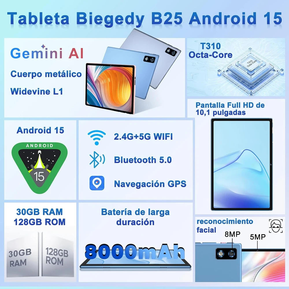 Tablet Android 15 Inteligente con Teclado
