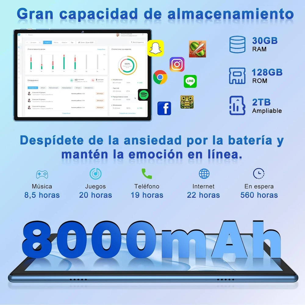 Tablet Android 15 Inteligente con Teclado