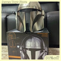 Casco con máscara estilo Bo-Katan Kryze, acabado plateado y panel negro central