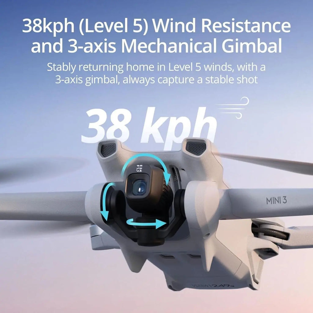 Dron DJI Mini 3 reacondicionado con gimbal mecánico y sensor frontal