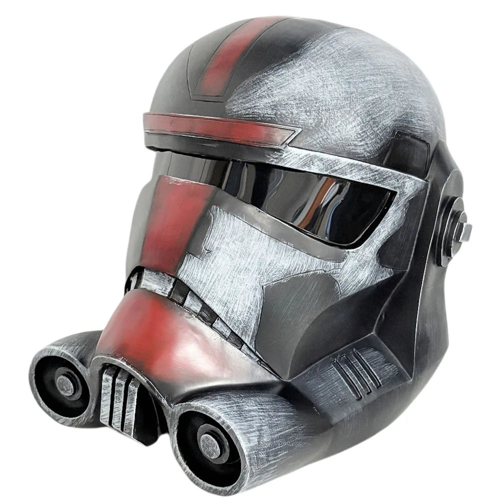 Casco cosplay de resina trooper con visor y detalles rojos
