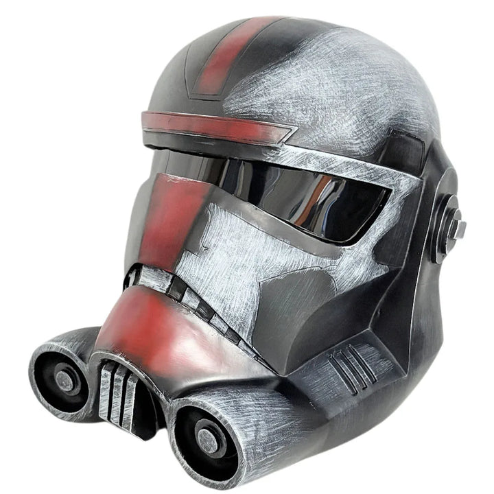 Casco cosplay de resina trooper con visor y detalles rojos