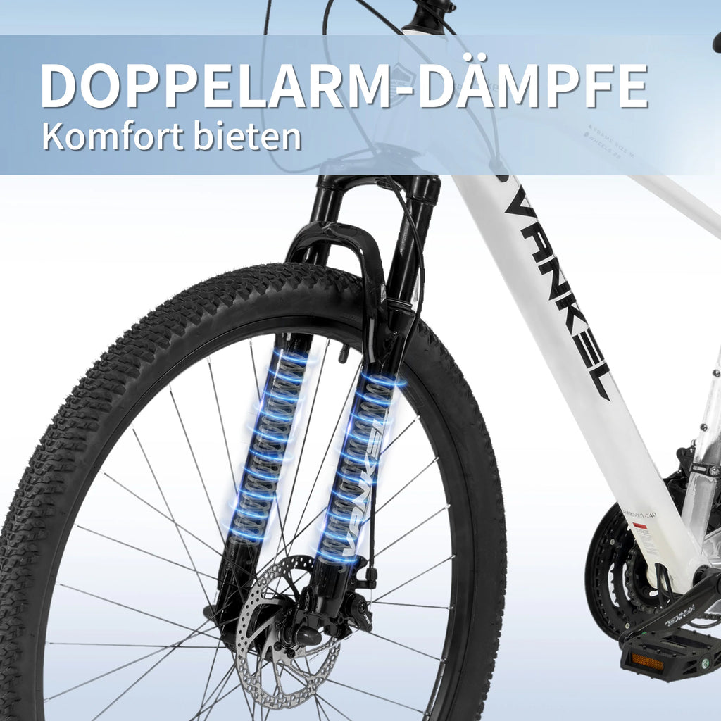 Bicicleta de montaña Vankel de 29 pulgadas para adultos, bicicleta de 21 velocidades con sistema de cambios, freno de disco trasero, regalo de bicicleta para mujeres y hombres que viajan al trabajo