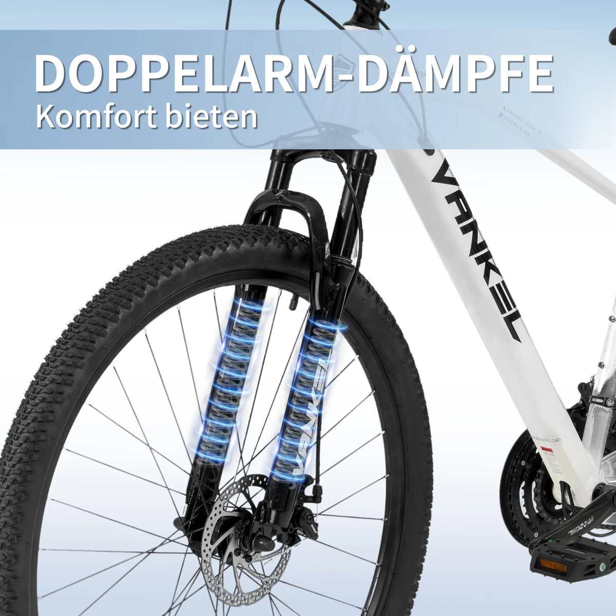 Bicicleta de montaña Vankel de 29 pulgadas para adultos, bicicleta de 21 velocidades con sistema de cambios, freno de disco trasero, regalo de bicicleta para mujeres y hombres que viajan al trabajo