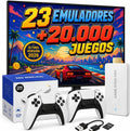 Consola Retro Pro PLUS. 2026 con 2 Controles Inalámbricos |   23 Plataformas y Miles de Títulos, 2 Controles Inalámbricos Blancos, Consola de Videojuegos Arcade, Juegos Clásicos, Conector HDMI para TV