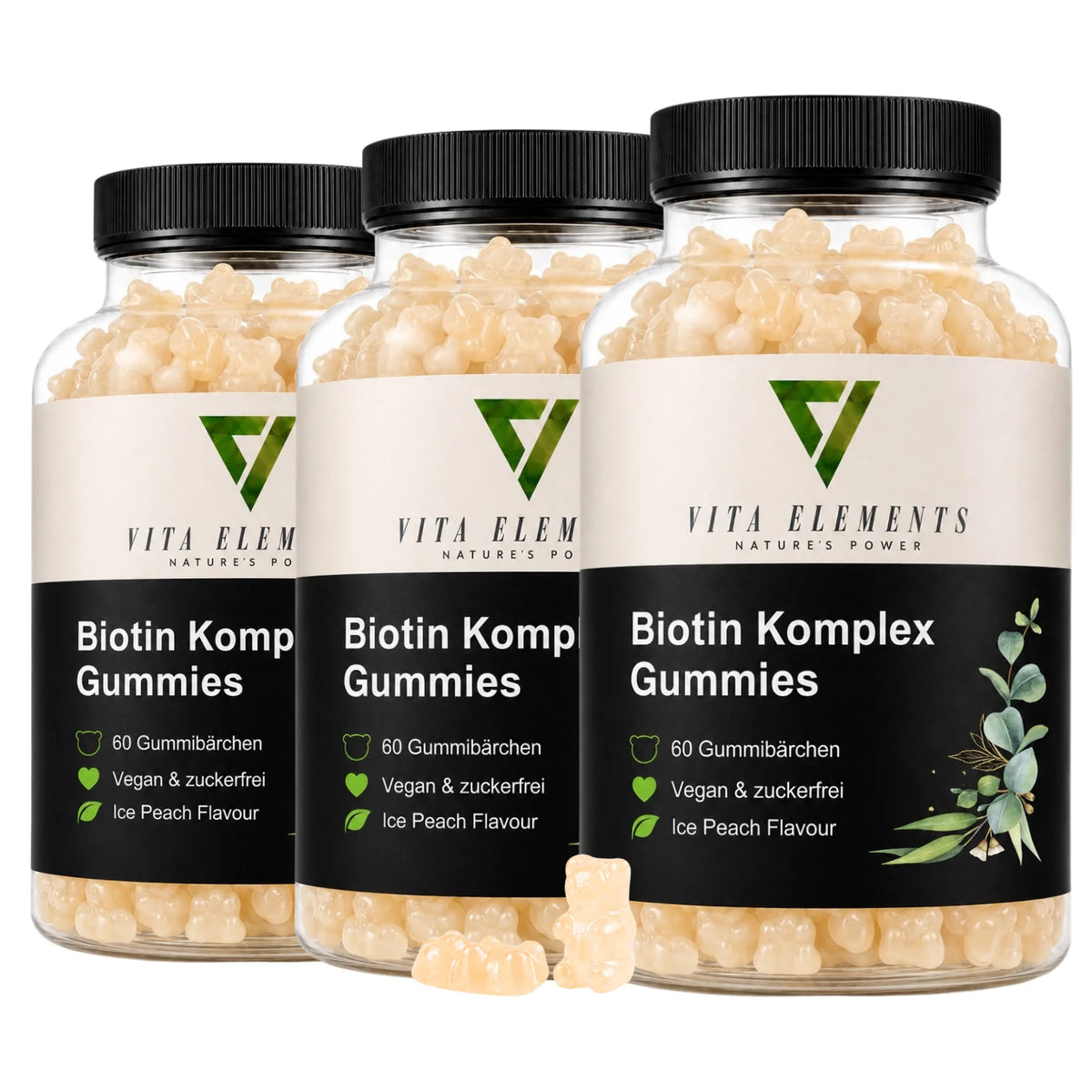Gomitas de Biotina Compleja |     Probado en laboratorio en Alemania |     Suplementos para la salud |     Vitaminas de Belleza |     Con 5.000 µg de biotina |     Sin Adiciones Innecesarias |     Vegano |     60 gomitas |