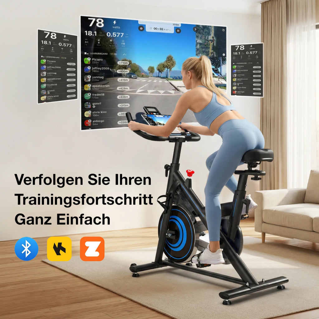 Bicicleta de entrenamiento doméstico Wenoker con aplicación, ergómetro silencioso con resistencia magnética, bicicleta de spinning para ejercicio en casa, bicicletas de fitness para entrenamiento cardiovascular en casa, h