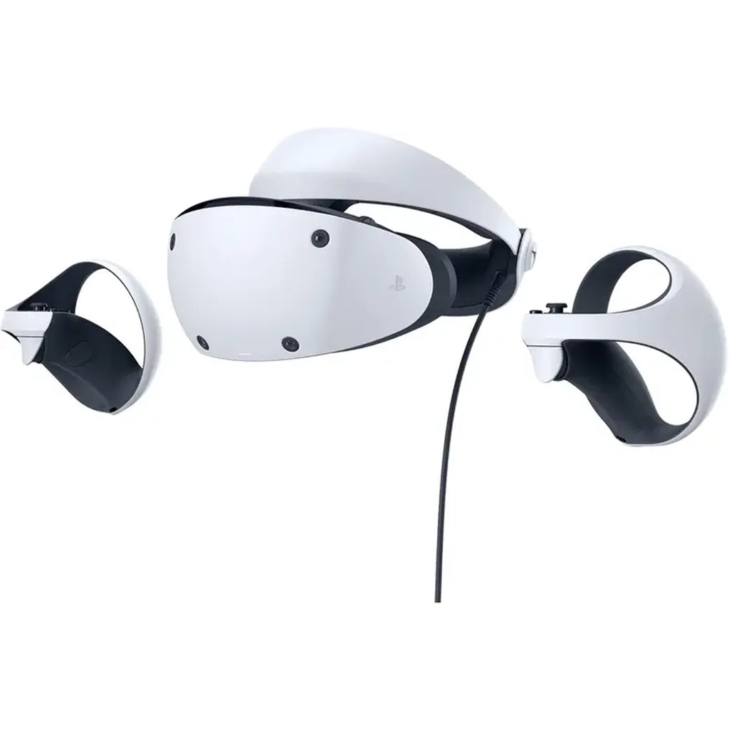 Visor VR2 blanco con dos mandos blancos y negros y cables