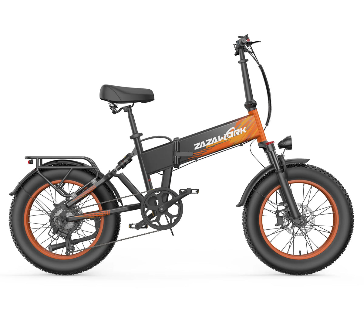 Bicicleta eléctrica plegable todoterreno ZAZAWORK CF1000, motor de 250W, batería de 48V 20Ah, autonomía de hasta 120 km, neumáticos gruesos de 20"x4", suspensión delantera y trasera, bicicleta eléctrica de ciudad, con certificación CE