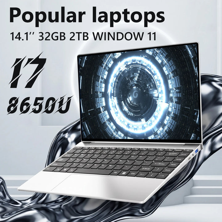 Nueva computadora portátil de 14,1 pulgadas con 16 GB o 32 GB de RAM, 512 GB o 1 TB o 2 TB de almacenamiento SSD, procesador Intel Core i7 8650U, ideal para oficina, estudios y juegos, con Windows 11 y WiFi 6.