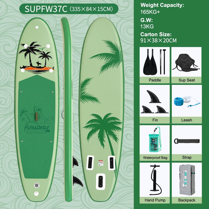 Tabla de paddle surf inflable FunWater de 320-385 cm – Tabla de SUP antideslizante para surf, remo y deportes acuáticos