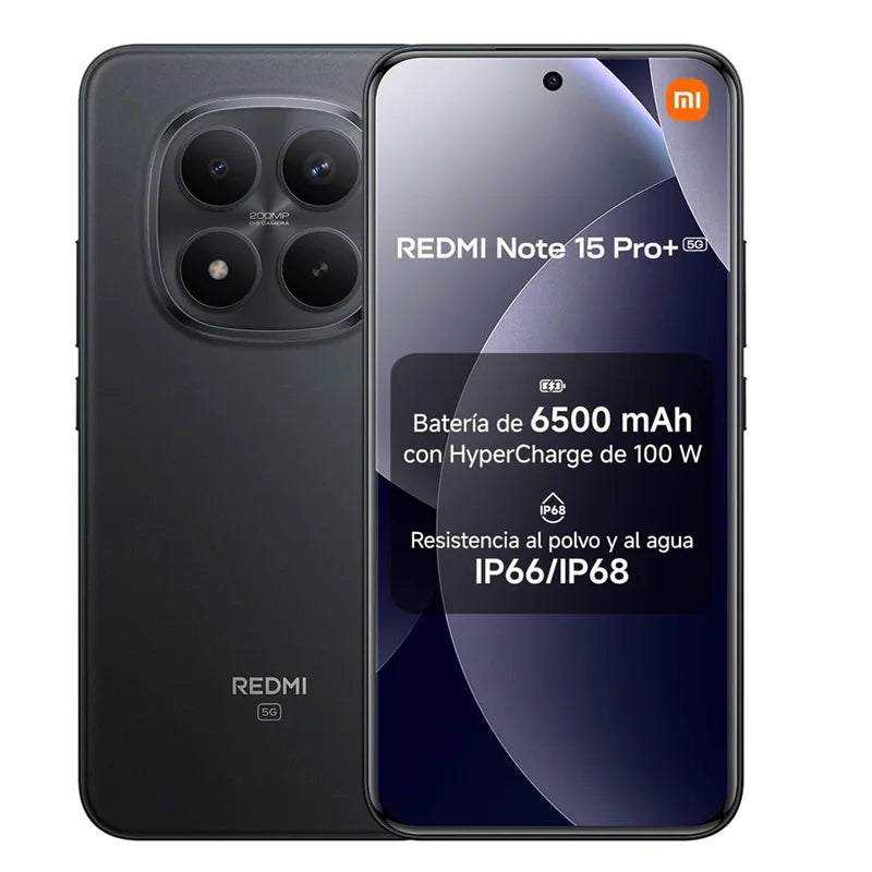 Smartphone Redmi Note 15 Pro+ 5G, 12 GB + 512 GB, cámara de 200 MP, batería de 6500 mAh, carga de 100 W, pantalla CrystalRes AMOLED de 6,83 pulgadas, procesador Snapdragon 7s Gen 4