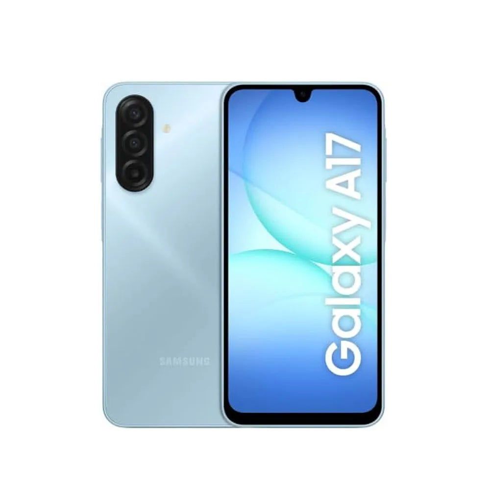 Smartphone Samsung Galaxy A17 4G, cámara de 50 MP, procesador Octa-core Exynos 1330, batería de 5000 mAh con carga rápida de 25 W, pantalla Super AMOLED FHD de 6.7" a 90 Hz, Dual SIM, resistencia al agua IP54