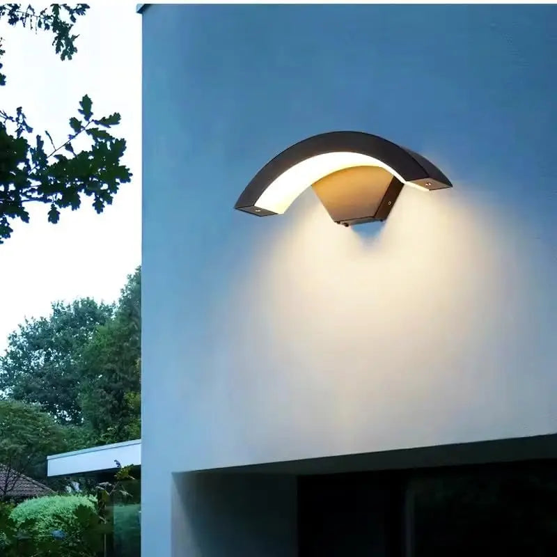 Apliques de pared para exterior, luces impermeables de arriba y abajo alimentadas por red, aplique de pared exterior, aluminio antracita para fachada