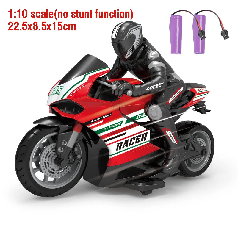 Motocicleta RC 1:6 1:10, coche RC con motor eléctrico, motocicleta de carreras de alta velocidad de 4 canales, coche de deriva, regalo de Navidad para niños