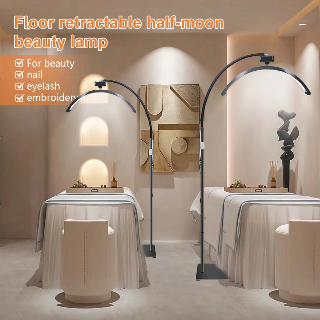 Luz de Relleno LED de Media Luna 3000K-6000K, Lámpara de Luna para Fotografía, Luz de Relleno para Extensiones de Pestañas, Lámparas de Pie de Belleza