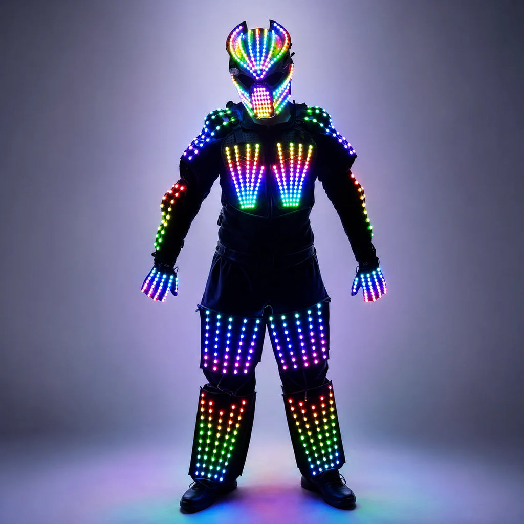 Armadura de Robot LED, traje Mech, ropa de rendimiento brillante, escenario, Festival, desfile, atmósfera, Club nocturno, Robot caminante Led
