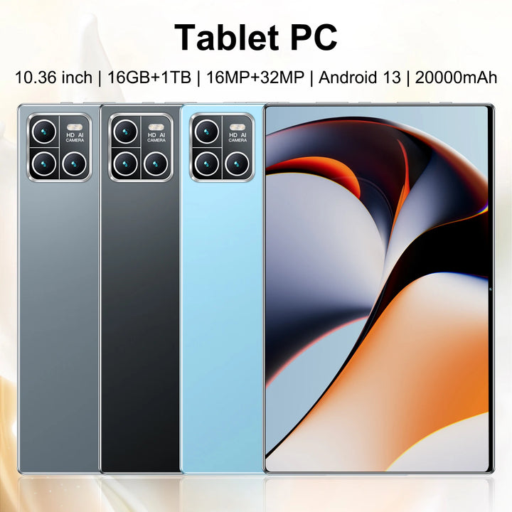 Tableta Global Nueva 2026 de 10.36 pulgadas, Android 13, 20000mAh, 16GB, 1TB, 14 núcleos, 4K HD, 5G, WIFI, Bluetooth