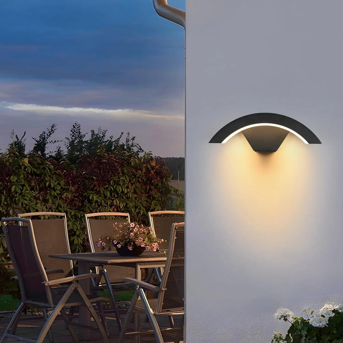 Apliques de pared para exterior, luces impermeables de arriba y abajo alimentadas por red, aplique de pared exterior, aluminio antracita para fachada
