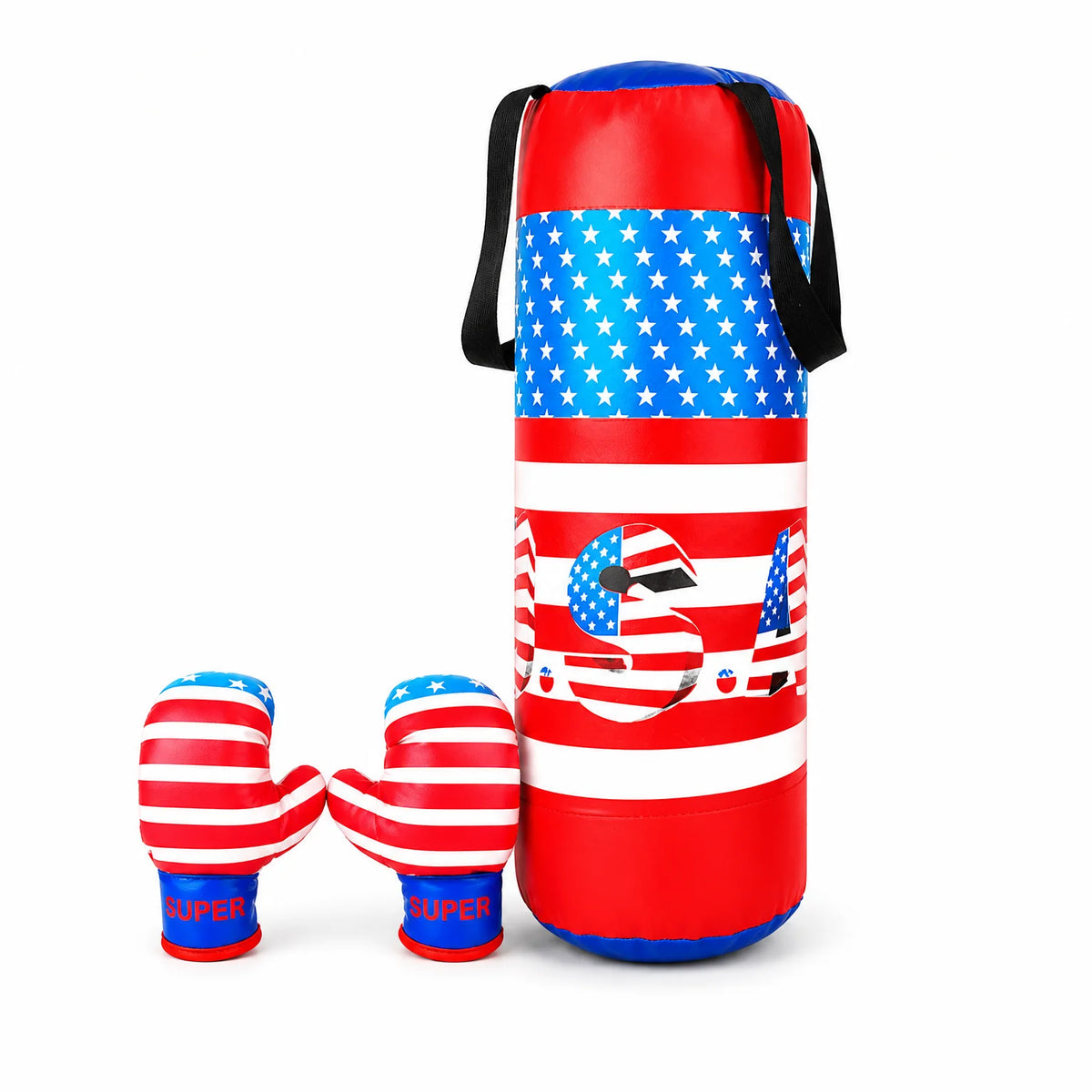 Set de boxeo infantil con saco de boxeo y guantes, saco colgante resistente con cadena de acero, MMA Muay Thai Kickboxing Karate Taekwondo