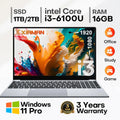 Computadora Portátil Xiaman de 15.6 Pulgadas con Intel Core I3 6100U, Windows 11 Pro, 16 GB de RAM, 512 GB/1 TB SSD, Notebook Portátil para Oficina y Estudio