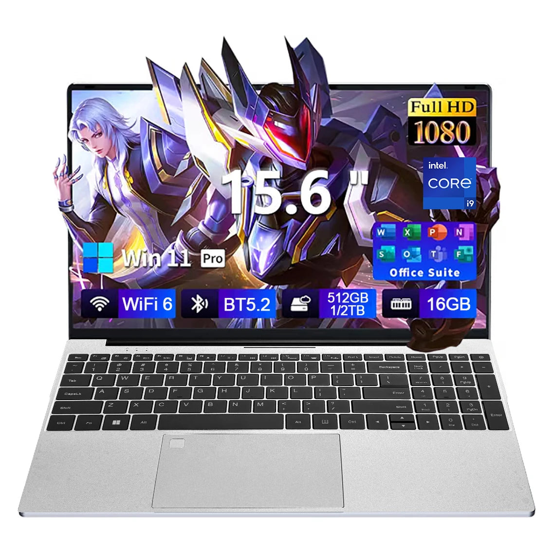 Portátil Intel con Windows 11 Pro, procesador I9, pantalla de 15,6 pulgadas, computadora portátil Intel Core I9 10980HK, Intel Core I9 9900, 16 GB de RAM, SSD de 1 TB o 2 TB, desbloqueo con huella dactilar, portátiles para