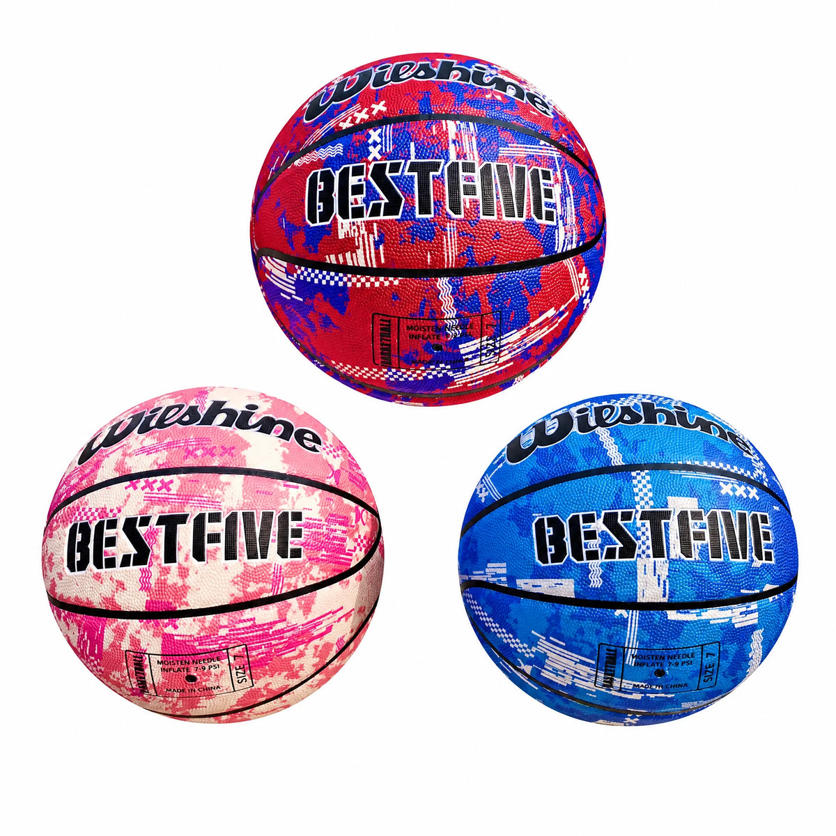 Baloncesto con Diseño de Grafiti PU de Alta Calidad 24.6cm - Pelota de Basket Profesional para Interior y Exterior, Tacto Suave