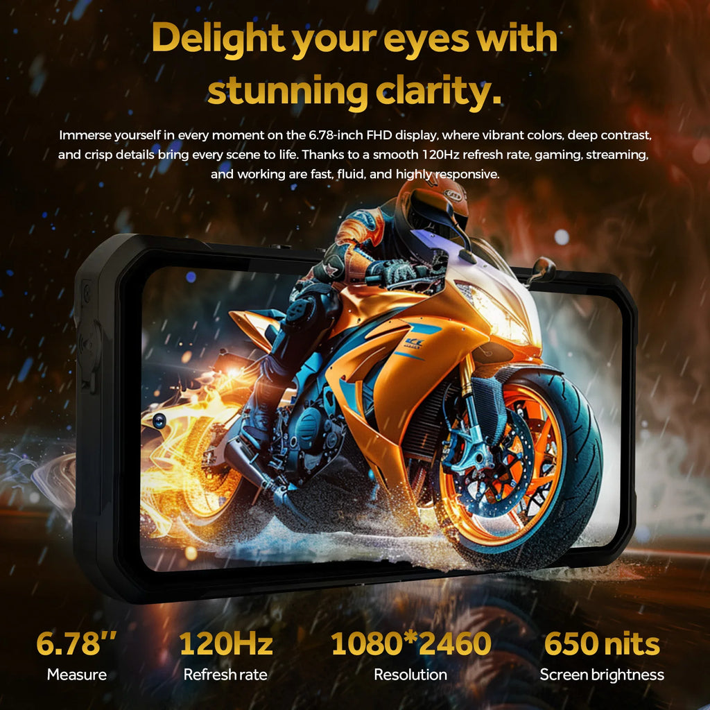 OUKITEL WP61 5G, Teléfono resistente con Android 16 desbloqueado, pantalla de 6,78 pulgadas, 36 GB de RAM + 512 GB de ROM/TF, batería de 20000 mAh/45 W, cámara de 108 MP, IP68/IP69K