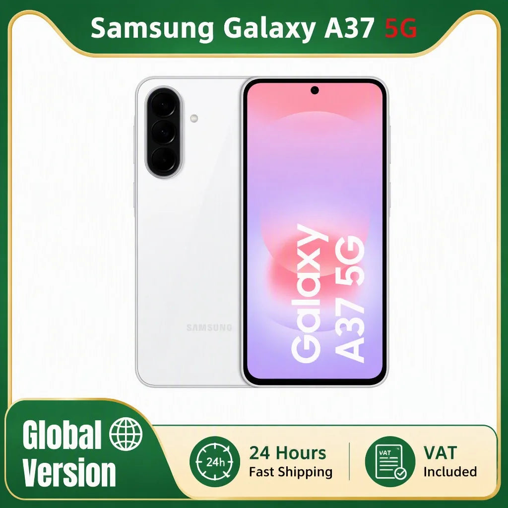 Smartphone Samsung Galaxy A37 5G Versión Global 128GB Exynos 1680 Cámara Gran Angular de 50MP IP68 Pantalla Super AMOLED de 6.7" a 120Hz Batería de 5000 mAh Carga Rápida