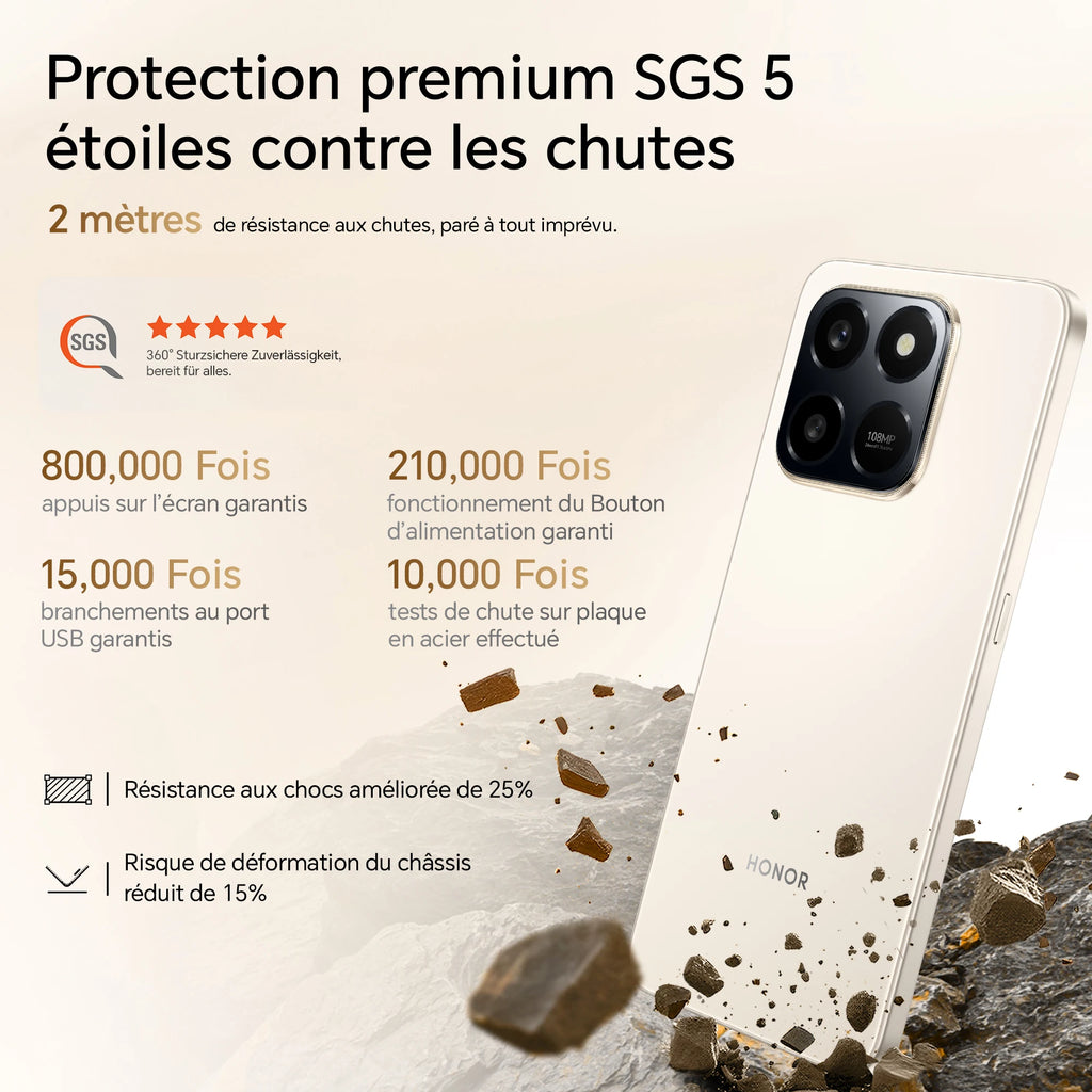 HONOR 400 Smart 4G Smartphone Dual SIM NFC Android 15, 6500mAh, 108MP + 2MP, 6.77", 5 estrellas SGS & IP65