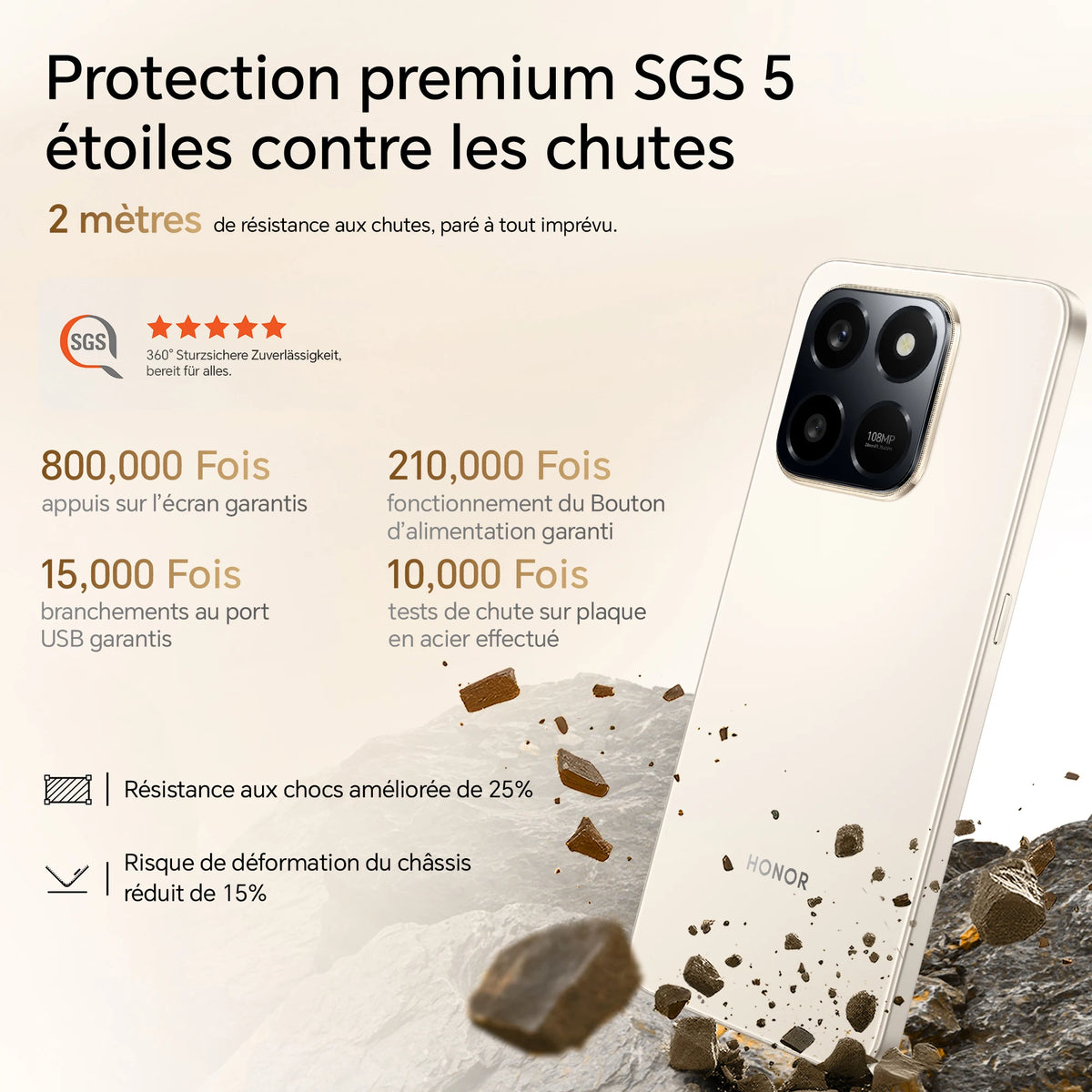 HONOR 400 Smart 4G Smartphone Dual SIM NFC Android 15, 6500mAh, 108MP + 2MP, 6.77", 5 estrellas SGS & IP65