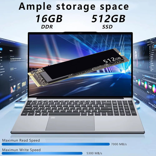 Portátil ultradelgado para negocios Xiaman de 15.6", Intel Core i3-6100U, ordenador portátil Intel con teclado retroiluminado, 1920*1080P, 16 GB de RAM, 1 TB SSD, equipo para oficina y estudio, Windows 11, desbloqueo por huella dactilar