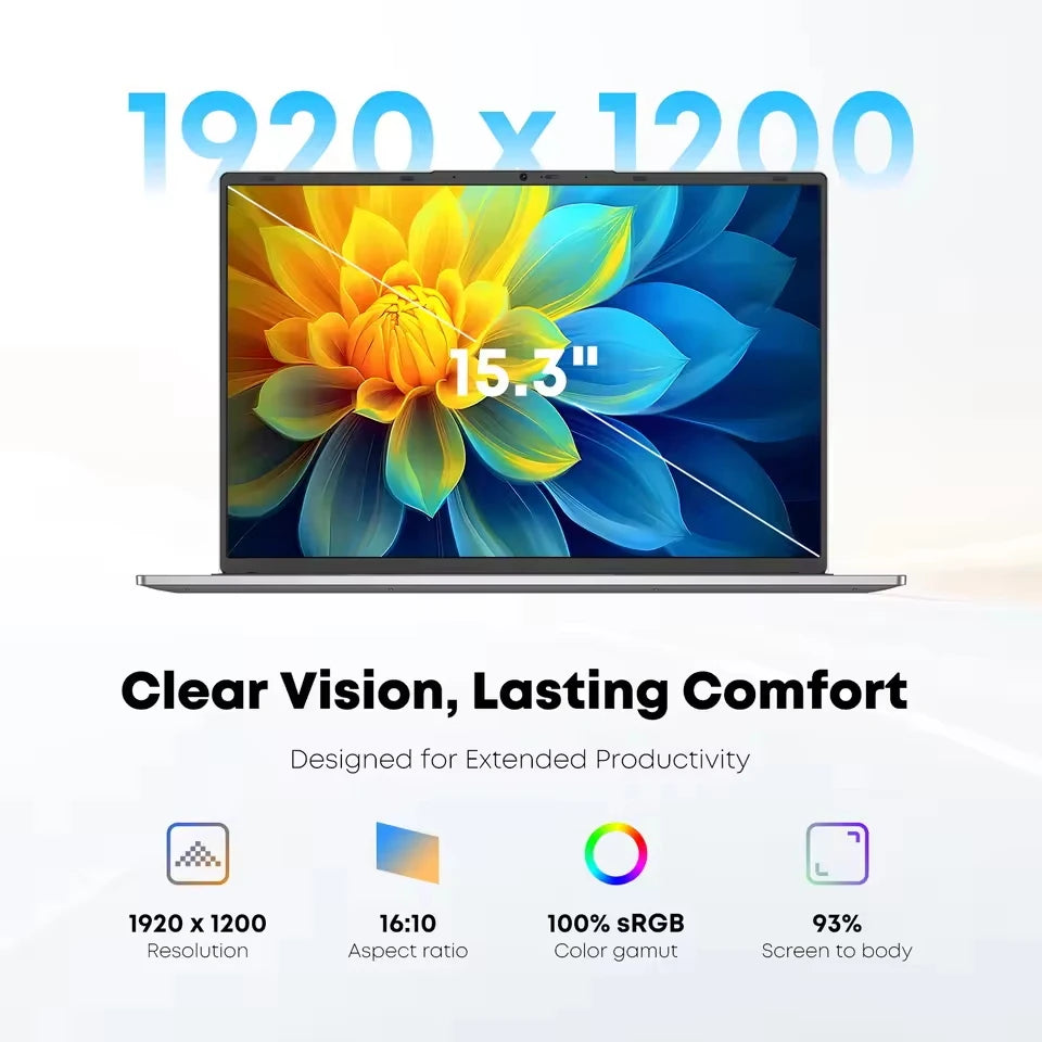 Computadora Portátil Xiaman con Pantalla HD de 14.1 Pulgadas, Windows 11 Pro, Intel Atom A3950, Ligera, para Oficina y Estudio