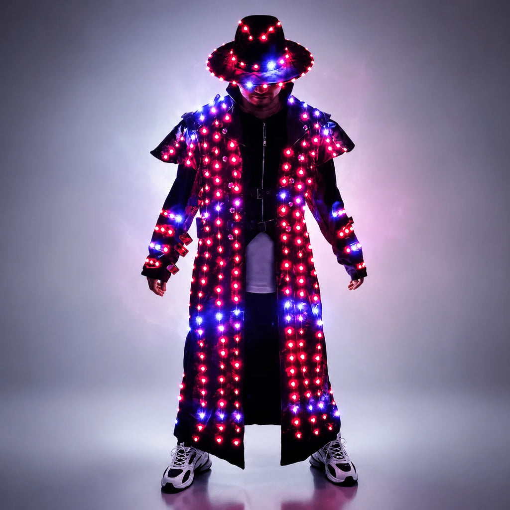 Traje de Robot LED para Escenario, Chaqueta de Bailarín, Disfraz de Cosplay para Fiesta Nocturna, Baile Masculino