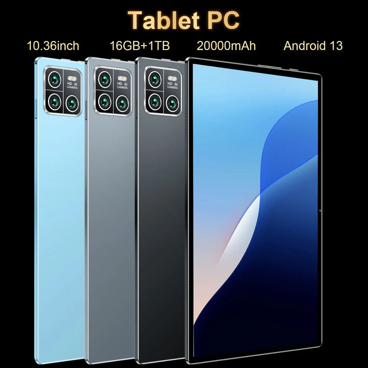 Tablet Android 13 de 14 núcleos, 16 GB de RAM, 1 TB de ROM, batería de 20000 mAh, cámara de 16 MP y 32 MP, 5G, WiFi, dispositivo portátil para uso diario, aprendizaje, visualización de medios, regalo, 2026
