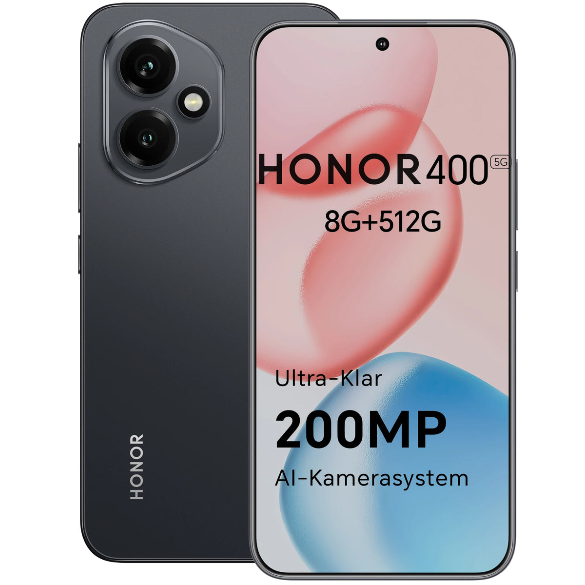 Smartphone HONOR 400 5G con procesador Snapdragon 7 Gen 3, cámara con IA de 200 MP, pantalla AMOLED de 6,55'', batería de 5300 mAh, carga rápida SuperCharge de 66 W, versión europea