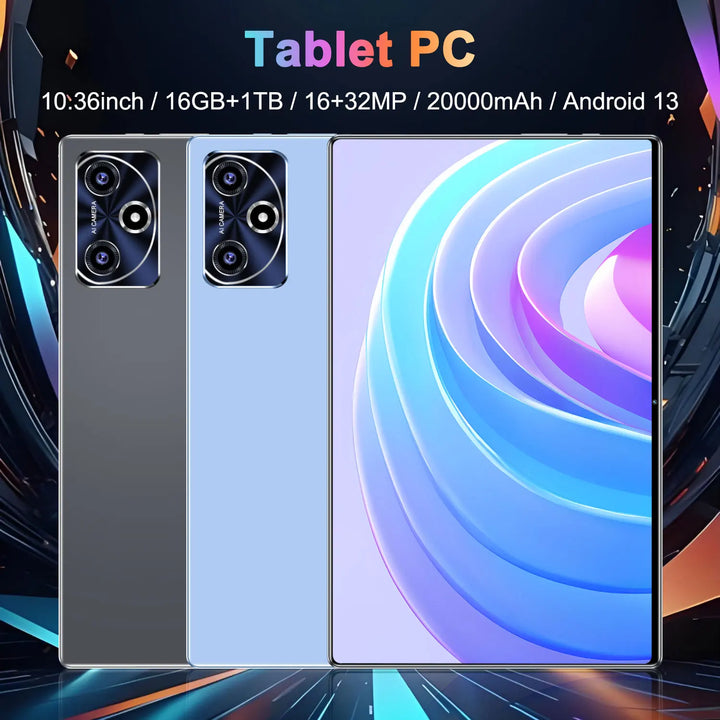 Tablet moderna de alto rendimiento para Android de 13 pulgadas, chip de 14 núcleos de alta velocidad, 16 GB de RAM para evitar la saturación de memoria. Batería de 20000 mAh con larga duración en espera, 5G + WiFi estable