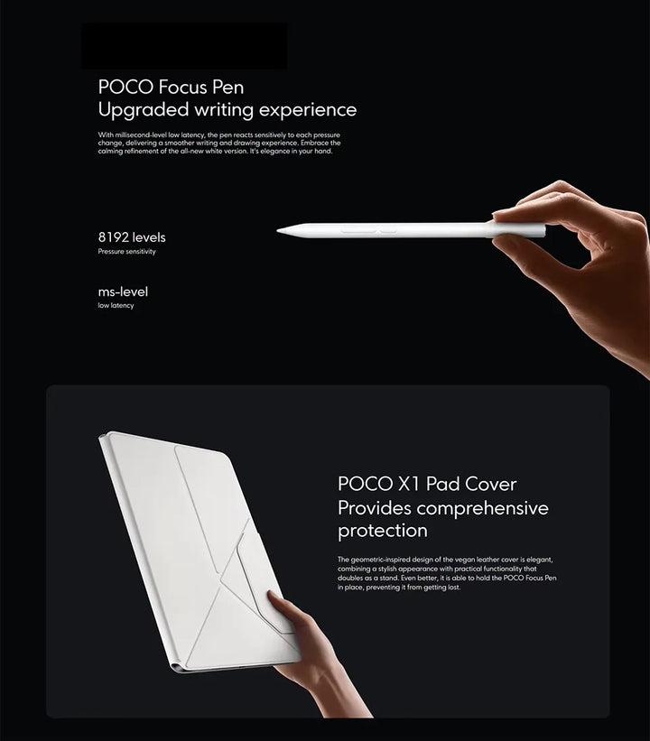 Tableta POCO Pad X1, 8 GB de RAM, 512 GB de almacenamiento, pantalla de 11,2 pulgadas, resolución 3,2K, 144 Hz, pantalla nítida, Wi-Fi 6E, batería de 8850 mAh, procesador Snapdragon 7+ Gen 3, cámara de 13 MP.