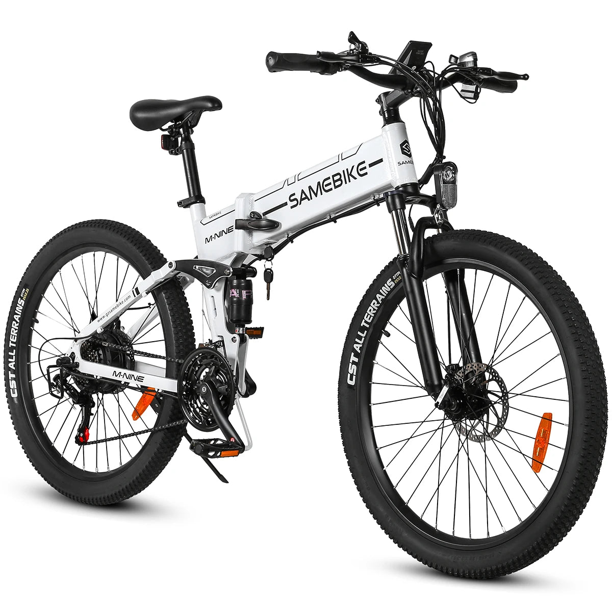 SAMEBIKE LO26-II 26-in Folding Electric Bicycle | Aluminum Frame, Front and Rear Shock Absorber System, Hydraulic Disc Brakes | Detachable Concealed 48V 14Ah Lithium Battery | A Multi-Functional Folding Bicycle Suitable for B