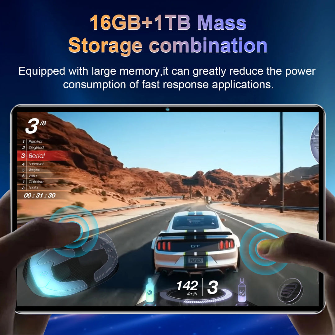 Nueva Tablet 2026, 12000mAh, Versión Global, 16GB+1TB de Almacenamiento, Pantalla HD 4K de 10.36 pulgadas, Android 13, 5G, Doble SIM, WiFi, GPS, WPS, Tablet PC