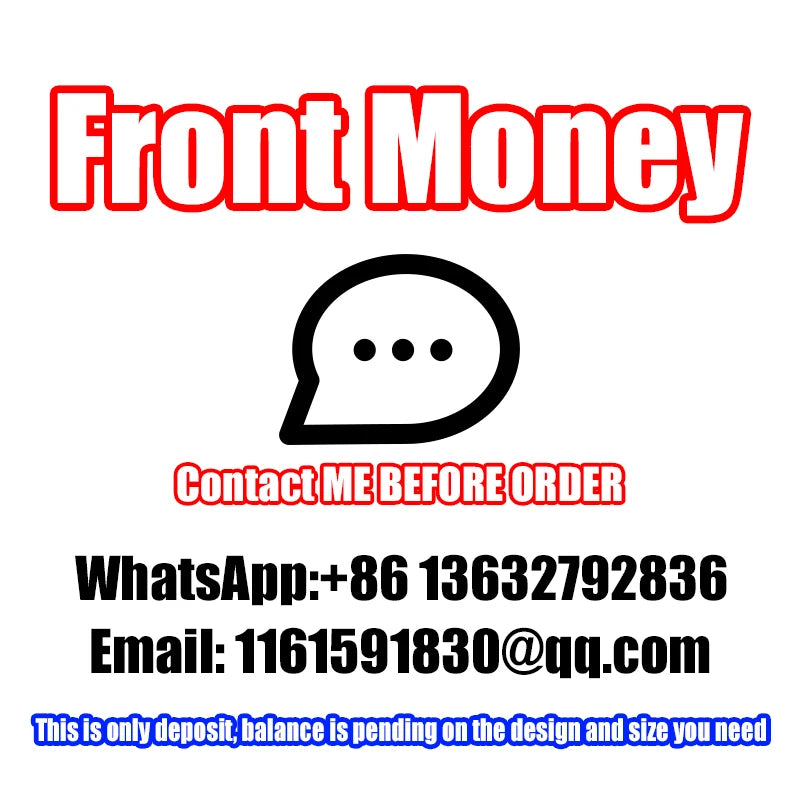 Gráfico de contacto «Front Money» para letrero LED circular, con WhatsApp y email.