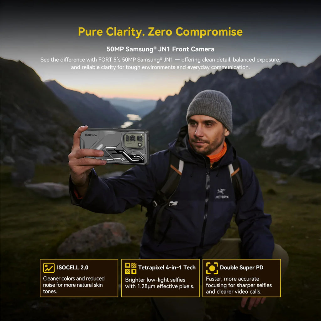 Smartphone rugerizado Blackview FORT 5 Android 16 36GB(12+24)+256GB 6.78" HD+ IPS 5000mAh Teléfono móvil NFC