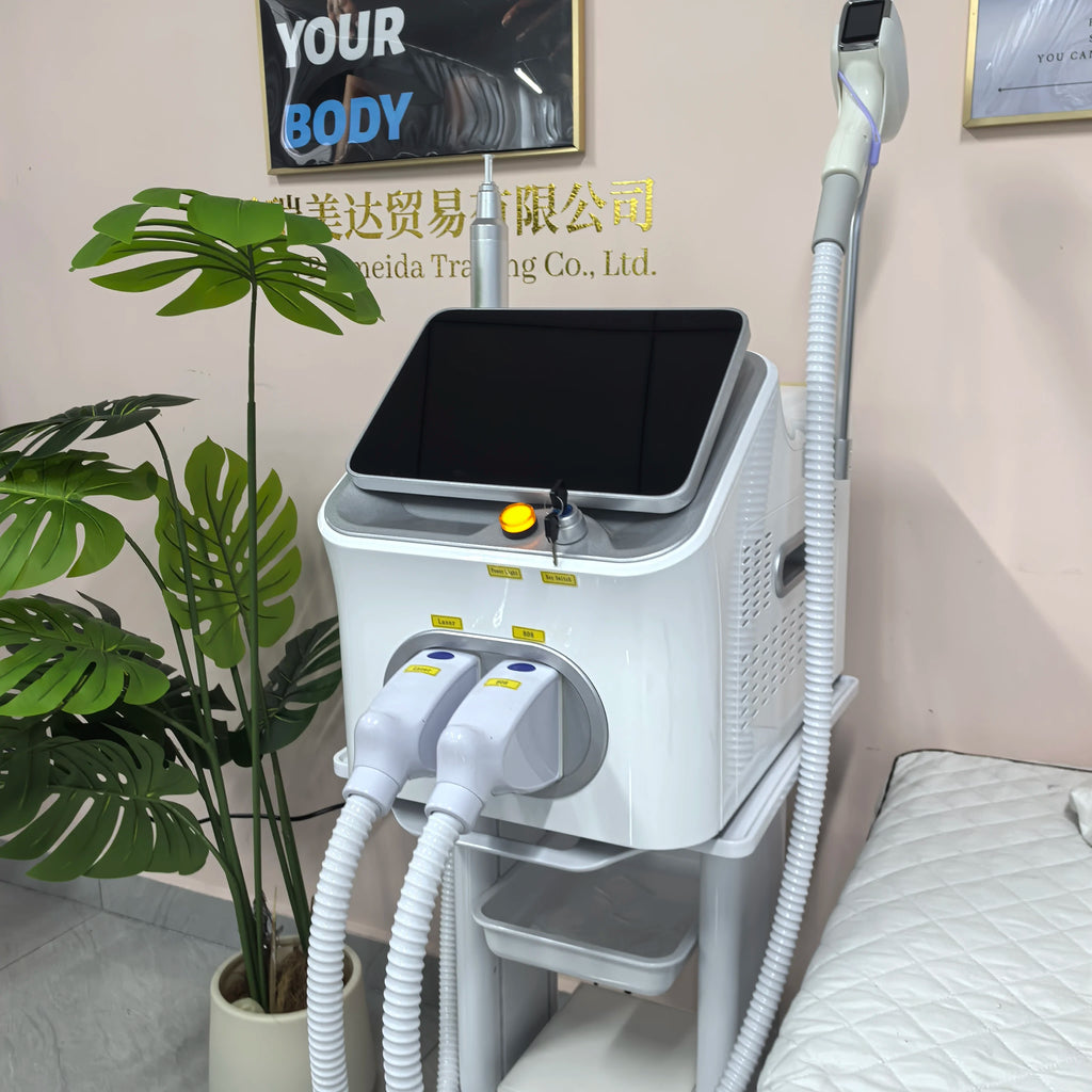Máquina Profesional de Depilación Láser de Diodo 2 en 1 de 5000W, Máquina de Eliminación de Tatuajes con Láser de Picosegundos Qswitch ND YAG 1064NM, 4 Longitudes de Onda