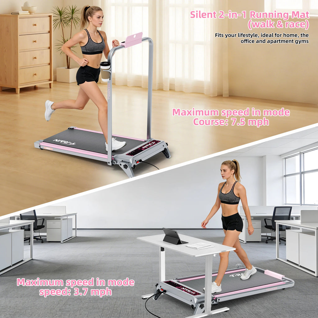 Caminadora plegable Y-RAIN para uso doméstico y en la oficina, con inclinación del 12 %, velocidad de 1 a 12 km/h, control remoto, pantalla LED y capacidad máxima de 150 kg.
