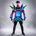 Disfraces de exhibición de Robot LED, ropa de actuación de fiesta, traje de armadura, ropa de espejo con luz colorida, trajes de espectáculo para Club, cascos, discoteca